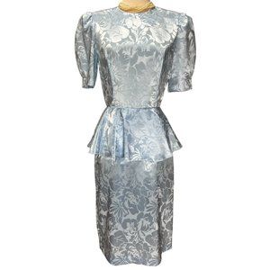 Vintage light blue floral dress